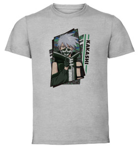 T-Shirt Unisex Grey - Anime Manga - Naruto - Kakashi Tech Style