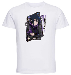 T-Shirt Unisex White - Anime Manga - Naruto - Sasuke Tech Style
