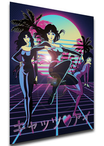 Poster Vaporwave 80s Style - Cat's Eye - Characters SA1077