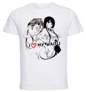 T-Shirt White - Black Ink Waifu - Grisaia - Matsushima Michiru - Sakaki Yumiko - PE0387