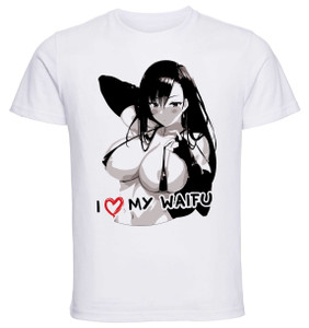 T-Shirt White - Black Ink Waifu - Final Fantasy VII - Tifa Lockhart - PE0383