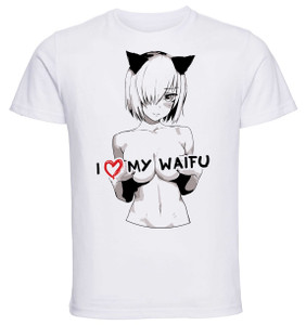 T-Shirt White - Black Ink Waifu - Fate Grand Order - Mash Kyrielight - PE0374 T-Shirt White - Black Ink Waifu - Fate Grand Order - Mash Kyrielight - PE0374