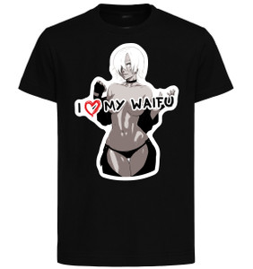 T-Shirt Black - Black Ink Waifu - King Of Fighters - Angel - PE0395