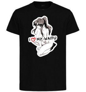 T-Shirt Black - Black Ink Waifu - Neon Genesis Evangelion - Katsuragi Misato - PE0367