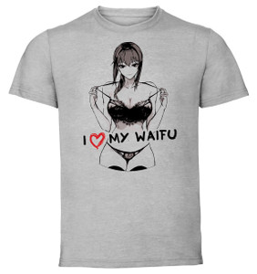 T-Shirt Grey - Black Ink Waifu - Chainsaw Man - Makima - PE0389