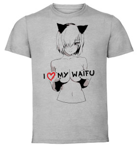 T-Shirt Grey - Black Ink Waifu - Fate Grand Order - Mash Kyrielight - PE0374