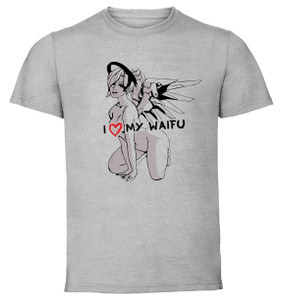 T-Shirt Grey - Black Ink Waifu - Ovewatch - Mercy - PE0369