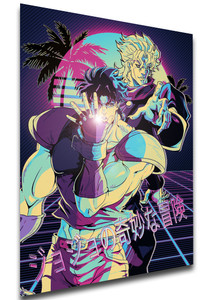 Poster Vaporwave 80s Style - Jojo's Bizarre Adventure - Phantom Blood - Jonathan Joestar & Dio Brando SA1133 Poster Vaporwave 80s Style - Jojo's Bizarre Adventure - Phantom Blood - Jonathan Joestar & Dio Brando SA1133
