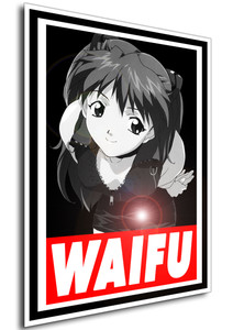 Poster - Waifu - Neon Genesis Evangelion black