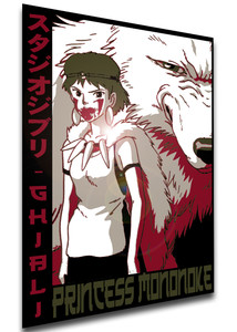 Poster Japanese Style - Ghibli - Princess Mononoke - LL3675 Poster Japanese Style - Ghibli - Princess Mononoke - LL3675