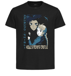 T-Shirt Unisex Black Japanese Style - Ghibli - Howl's Moving Castle - LL3673 T-Shirt Unisex Black Japanese Style - Ghibli - Howl's Moving Castle - LL3673