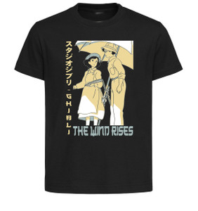 T-Shirt Unisex Black Japanese Style - Ghibli - The Wind Rises - LL3680 T-Shirt Unisex Black Japanese Style - Ghibli - The Wind Rises - LL3680