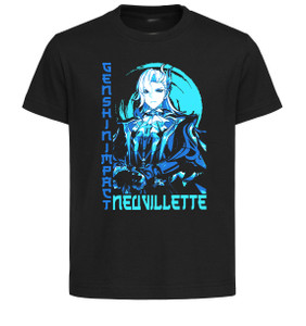 T-Shirt Unisex Black Japanese Style - Genshin Impact - Neuvillette SA1201 T-Shirt Unisex Black Japanese Style - Genshin Impact - Neuvillette SA1201
