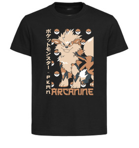 T-Shirt Unisex Black Japanese Style - Pocket Monsters - Arcanine - LL3693 T-Shirt Unisex Black Japanese Style - Pocket Monsters - Arcanine - LL3693