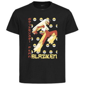 T-Shirt Unisex Black Japanese Style - Pocket Monsters - Blaziken - LL3708 T-Shirt Unisex Black Japanese Style - Pocket Monsters - Blaziken - LL3708