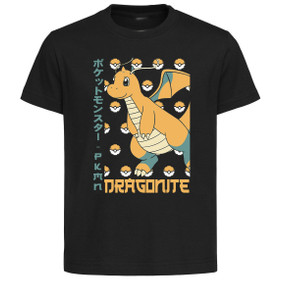 T-Shirt Unisex Black Japanese Style - Pocket Monsters - Dragonite - LL3694 T-Shirt Unisex Black Japanese Style - Pocket Monsters - Dragonite - LL3694
