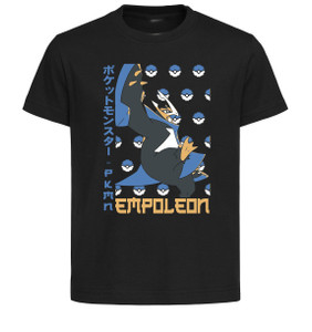 T-Shirt Unisex Black Japanese Style - Pocket Monsters - Empoleon - LL3714
