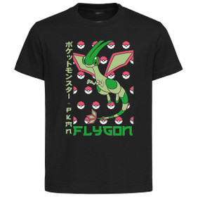 T-Shirt Unisex Black Japanese Style - Pocket Monsters - Flygon - LL3710 T-Shirt Unisex Black Japanese Style - Pocket Monsters - Flygon - LL3710