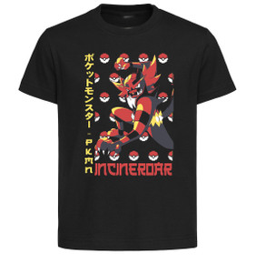 T-Shirt Unisex Black Japanese Style - Pocket Monsters - Incineroar - LL3737 T-Shirt Unisex Black Japanese Style - Pocket Monsters - Incineroar - LL3737