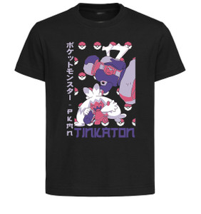 T-Shirt Unisex Black Japanese Style - Pocket Monsters - Tinkaton - LL3752
