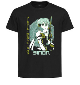 T-Shirt Unisex Black Japanese Style - Sword Art Online - Sinon LL3835 T-Shirt Unisex Black Japanese Style - Sword Art Online - Sinon LL3835