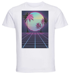 T-Shirt Unisex White Custom Vaporwave 80s Style T-Shirt Unisex White Custom Vaporwave 80s Style