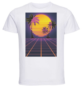 T-Shirt Unisex White Custom Vaporwave Heat Style T-Shirt Unisex White Custom Vaporwave Heat Style