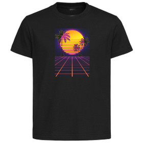 T-Shirt Unisex Black Custom Vaporwave Heat Style T-Shirt Unisex Black Custom Vaporwave Heat Style