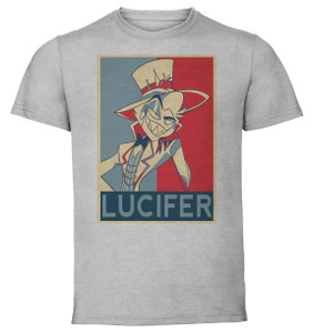 T-Shirt Unisex Grey Propaganda - Hazbin Hotel - Lucifer Morningstar LL3914 T-Shirt Unisex Grey Propaganda - Hazbin Hotel - Lucifer Morningstar LL3914