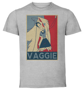 T-Shirt Unisex Grey Propaganda - Hazbin Hotel - Vaggie Variant 01 LL3913 T-Shirt Unisex Grey Propaganda - Hazbin Hotel - Vaggie Variant 01 LL3913