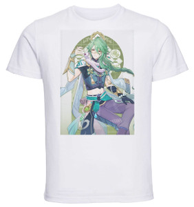 T-Shirt Unisex White Videogame - Genshin Impact - Baizhu T-Shirt Unisex White Videogame - Genshin Impact - Baizhu