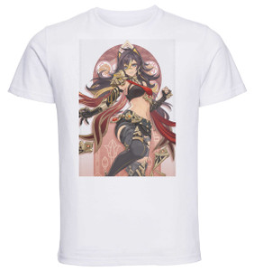 T-Shirt Unisex White Videogame - Genshin Impact - Dehya T-Shirt Unisex White Videogame - Genshin Impact - Dehya