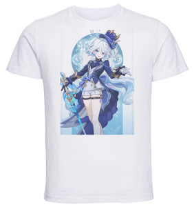 T-Shirt Unisex White Videogame - Genshin Impact - Furina T-Shirt Unisex White Videogame - Genshin Impact - Furina