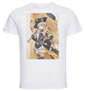 T-Shirt Unisex White Videogame - Genshin Impact - Navia T-Shirt Unisex White Videogame - Genshin Impact - Navia