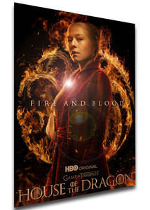 Poster Locandina Serie Tv - Game of Thrones - House of the Dragon Fire and Blood - Rhaenyra Targaryen Poster Locandina Serie Tv - Game of Thrones - House of the Dragon Fire and Blood - Rhaenyra Targaryen