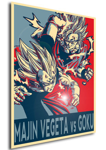 Poster Propaganda Dragon Ball Majin Vegeta vs Goku Poster Propaganda Dragon Ball Majin Vegeta vs Goku