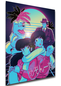 Poster - Vaporwave 80s Style - Cara Dolce Kyoko - Maison Ikkoku - Characters Poster - Vaporwave 80s Style - Cara Dolce Kyoko - Maison Ikkoku - Characters
