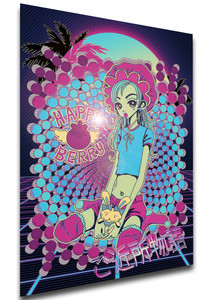 Poster - Vaporwave 80s Style - I Cortili del Cuore - Paradise Kiss - Mikako Poster - Vaporwave 80s Style - I Cortili del Cuore - Paradise Kiss - Mikako