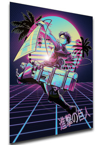 Poster - Vaporwave 80s Style - Attack on Titan - Ackerman Poster - Vaporwave 80s Style - Attack on Titan - Ackerman