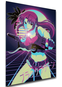 Poster - Vaporwave 80s Style - Black Lagoon - Revy Variant Poster - Vaporwave 80s Style - Black Lagoon - Revy Variant