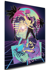 Poster - Vaporwave 80s Style - Kiss Me Licia - Characters Poster - Vaporwave 80s Style - Kiss Me Licia - Characters
