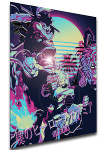 Poster - Vaporwave 80s Style - My Hero Academia - Villains Poster - Vaporwave 80s Style - My Hero Academia - Villains