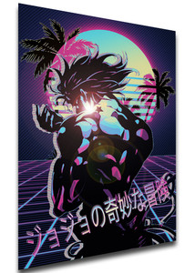 Poster - Vaporwave 80s Style - Jojo's Bizarre Adventure - Stardust Crusaders - Dio Brando