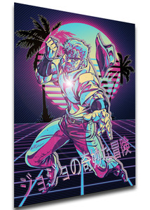 Poster - Vaporwave 80s Style - Jojo's Bizarre Adventure - Stardust Crusaders - Joseph Joestar Poster - Vaporwave 80s Style - Jojo's Bizarre Adventure - Stardust Crusaders - Joseph Joestar