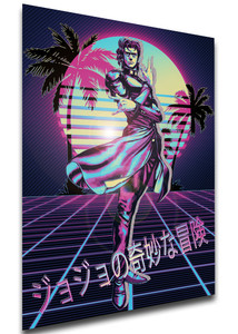 Poster - Vaporwave 80s Style - Jojo's Bizarre Adventure - Stardust Crusaders - Noriaki Kakyoin Poster - Vaporwave 80s Style - Jojo's Bizarre Adventure - Stardust Crusaders - Noriaki Kakyoin