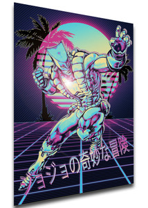 Poster - Vaporwave 80s Style - Jojo's Bizarre Adventure - Stardust Crusaders - The World Poster - Vaporwave 80s Style - Jojo's Bizarre Adventure - Stardust Crusaders - The World