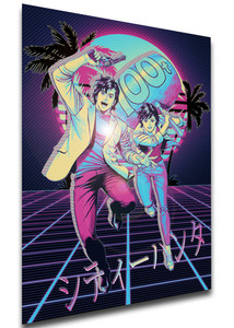 Poster - Vaporwave 80s Style - City Hunter - Characters Poster - Vaporwave 80s Style - City Hunter - Characters