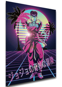 Poster - Vaporwave 80s Style - Jojo's Bizarre Adventure - Diamond is Unbreakable - Josuke Higashikata Variant 01 Poster - Vaporwave 80s Style - Jojo's Bizarre Adventure - Diamond is Unbreakable - Josuke Higashikata Variant 01
