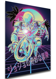 Poster - Vaporwave 80s Style - Jojo's Bizarre Adventure - Diamond is Unbreakable - Red Hot Chili Pepper