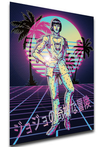 Poster - Vaporwave 80s Style - Jojo's Bizarre Adventure - Vento Aureo - Bruno Bucciarati Variant 01 Poster - Vaporwave 80s Style - Jojo's Bizarre Adventure - Vento Aureo - Bruno Bucciarati Variant 01